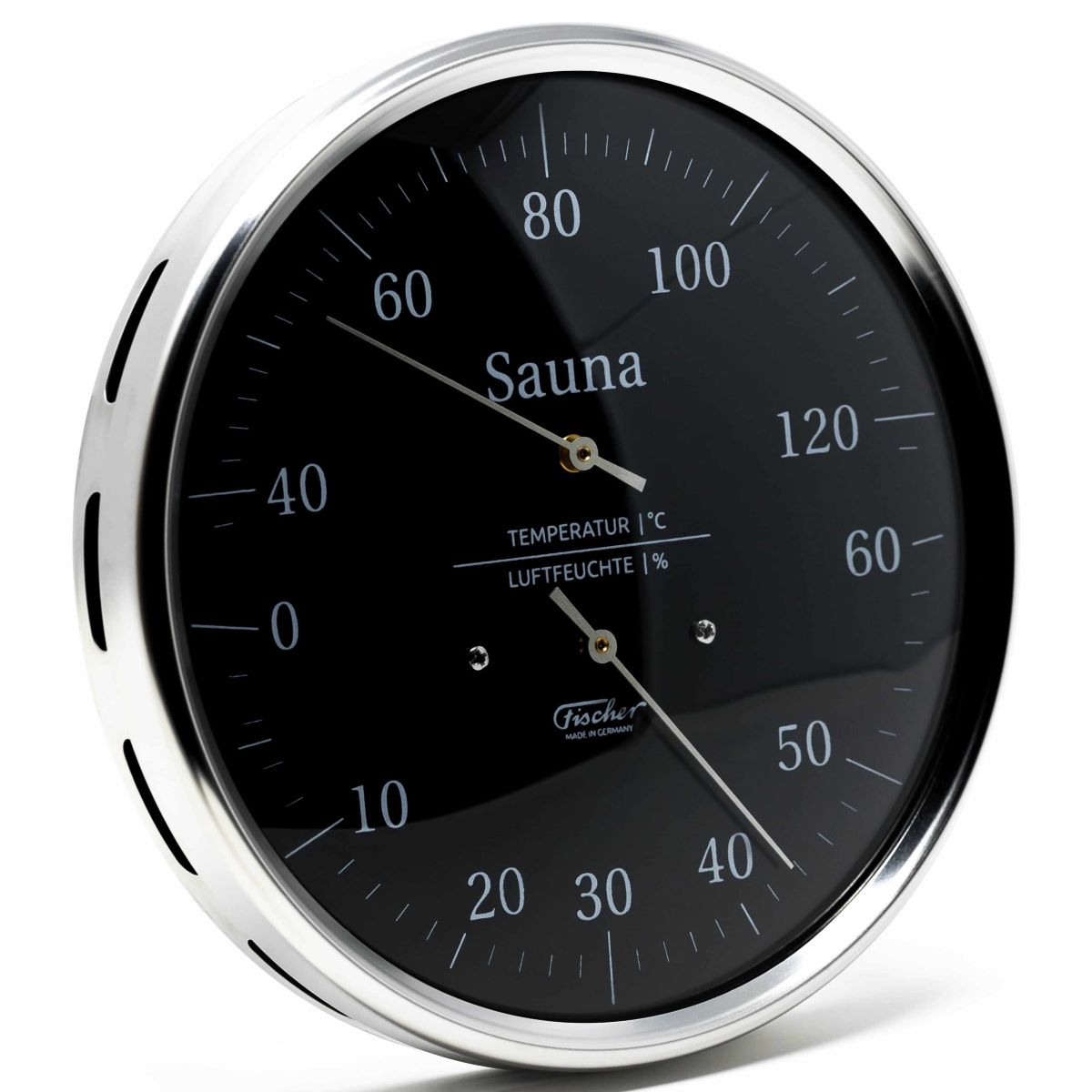 Sauna -Black Thermometer &amp; Hygrometer 130mm