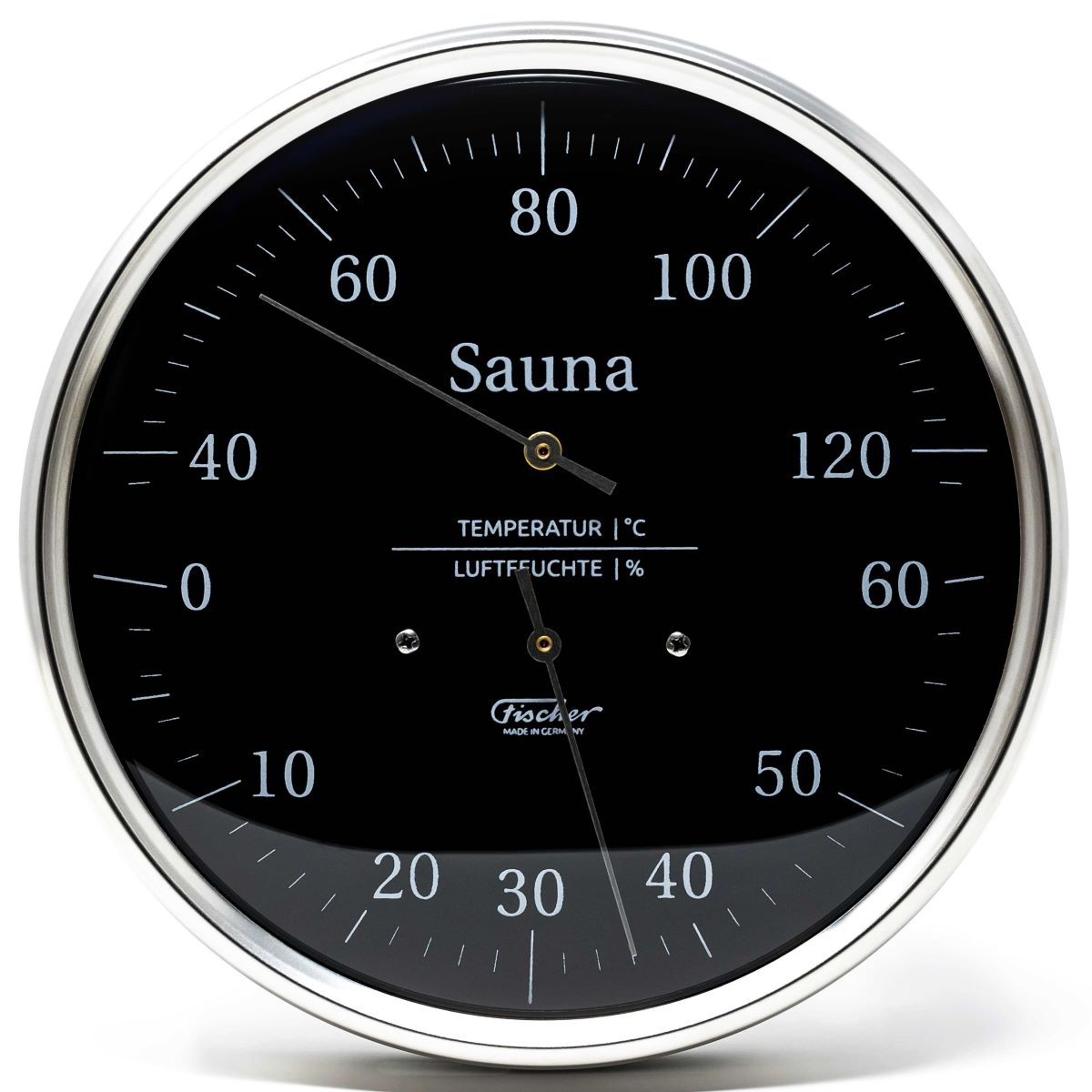 Sauna -Black Thermometer &amp; Hygrometer 130mm