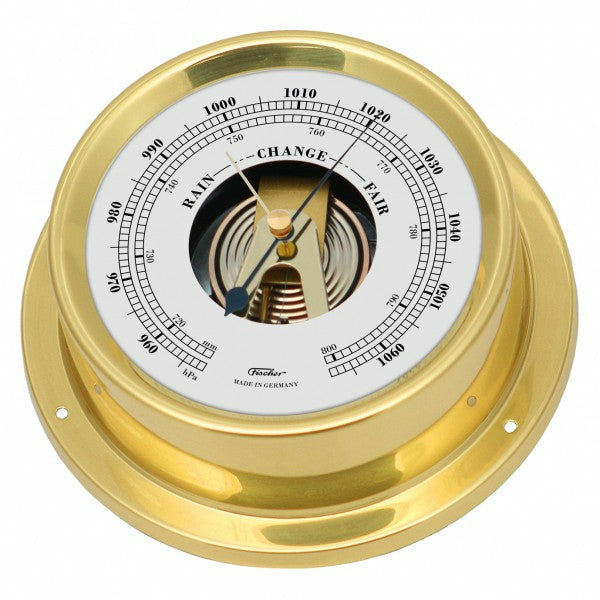 Precision Aneroid 3 in 1 Barometer Weather Station Barometer Thermometer  Hygrometer for Indoor and Outdoor Use with Stainless Steel Frame (Yellow) 