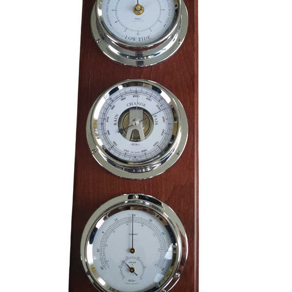 Weather station Barometer, Hygrometer, Thermometer & Tide Clock Combo ...